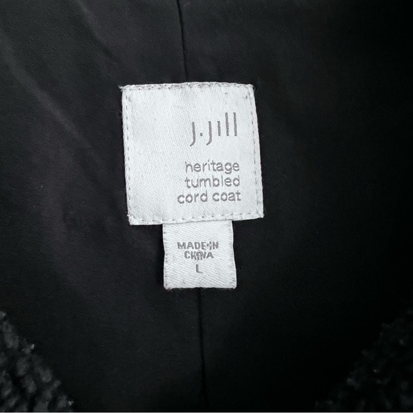 J Jill Heritage Tumbled Cord Coat in Black size Large - Picture 4 of 13